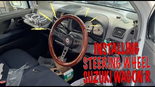 Suzuki Wagon R - Removing / Install HKB Boss Kit & MOMO Steering Wheel With Airbags SRS System