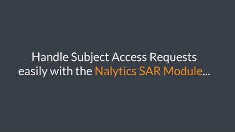 The Nalytics SARs Portal