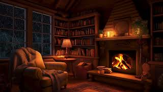 Sleep Well to Relax Your Mind  Cozy Room with Heavy Rain & Fireplace Sounds to Sleep, Study