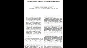 Research Paper - Distant supervision for relation extraction without labeled data