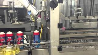 Automatic Inline Bottle Capping Machine ModelTruCap-Vib (inverted conveyor option)
