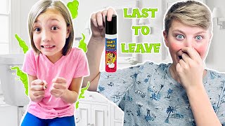 FUNNY Last To Leave The STINKY Smelly BATHROOM Challenge!!