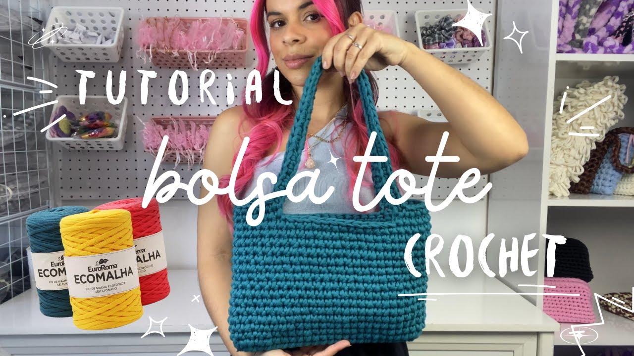 Bolsa de Crochê para Trabalho/Faculdade | Tutorial com Fio de Malha