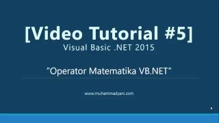 VB.NET Tutorial #5 -  Operator Matematika