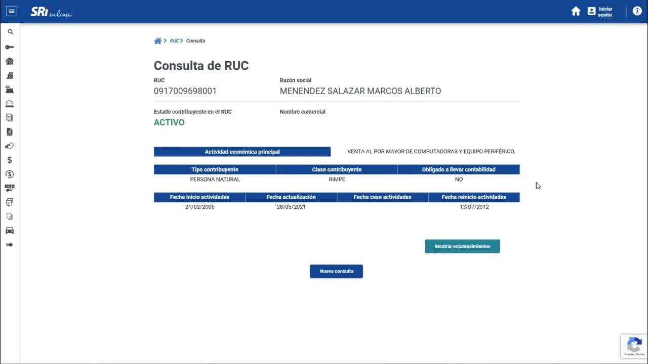 Sri ecuador como consultar los datos de contribuyentes registrados en