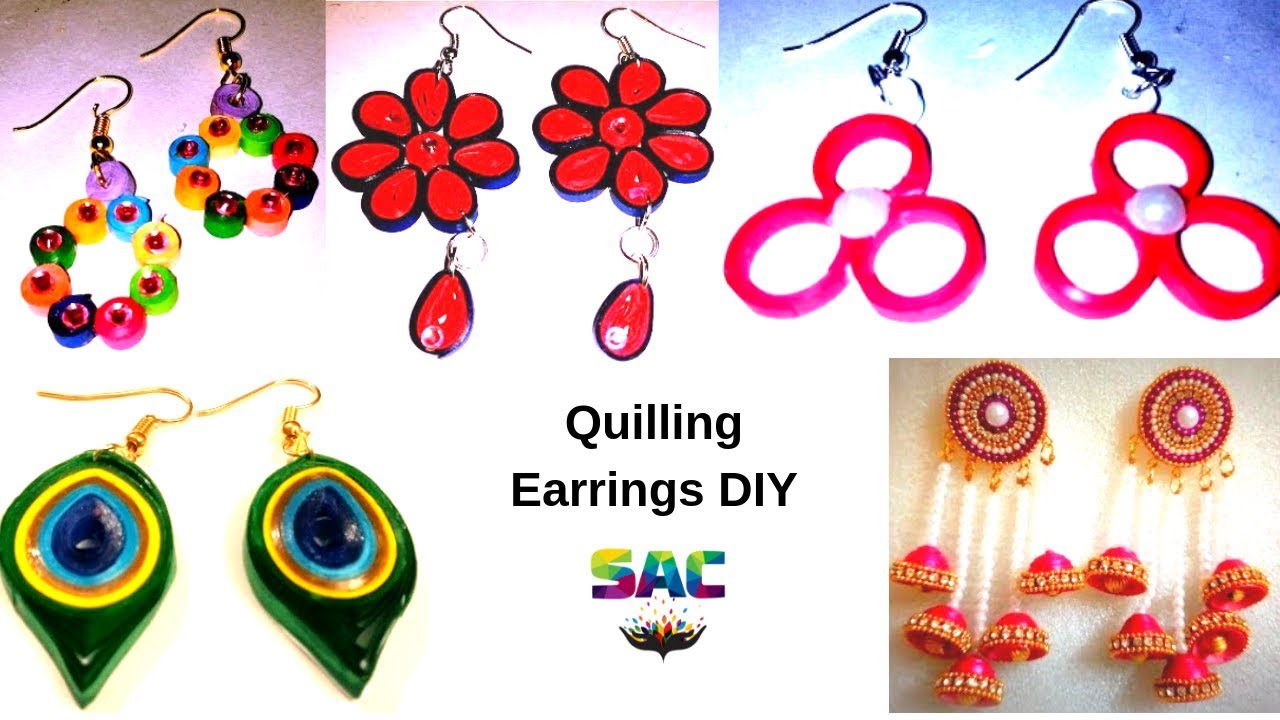 Quilling Earrings Paper earrings Jwellery making How to make