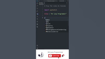 Play Video on YouTube using python | pywhatkit | #mrlazyprogrammer #python #mr #shorts