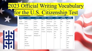 2023 WRITING VOCABULARY FOR THE U.S. CITIZENSHIP TEST screenshot 2