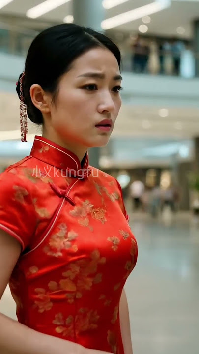 Kung Fu Girl knows where to hit her opponent to bring him down. #kungfu #martialarts #fight