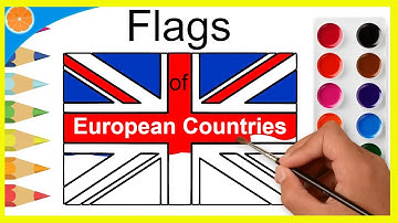 European Flags | Painting flags | Learn flags of european countries | Blue Orange