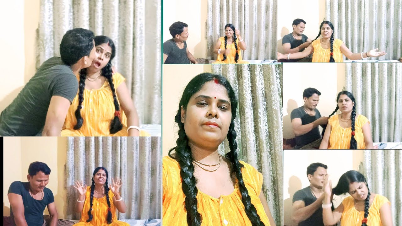 Beautiful Romantic video || Hair Twin Braids By Husband || Caring Husband...!