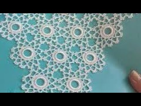 Ortası Halkalı dantel motif yapılışı #crochet #lace