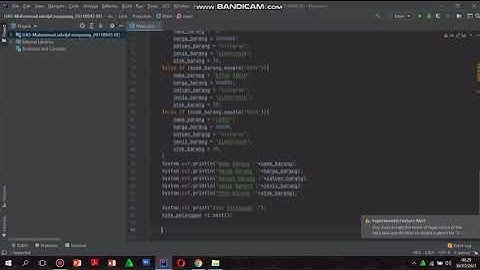 Sistem informasi penjualan barang (if). Menggunakan aplikasi IntelliJ IDEA.