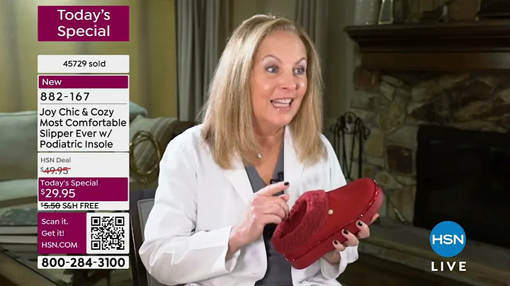 Joy Glamorous Cozy Slippers w/Podiatric Insole Best Gift...