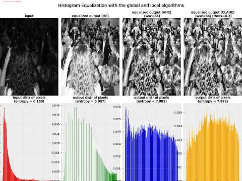 Local | Global | Histogram Equalization | Algorithms | AHE |  CLAHE | python