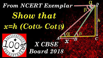 Applications of trigonometry class 10 extra questions  CBSE, RBSE, NCERT  EXEMPLAR, R B Classes, Q8