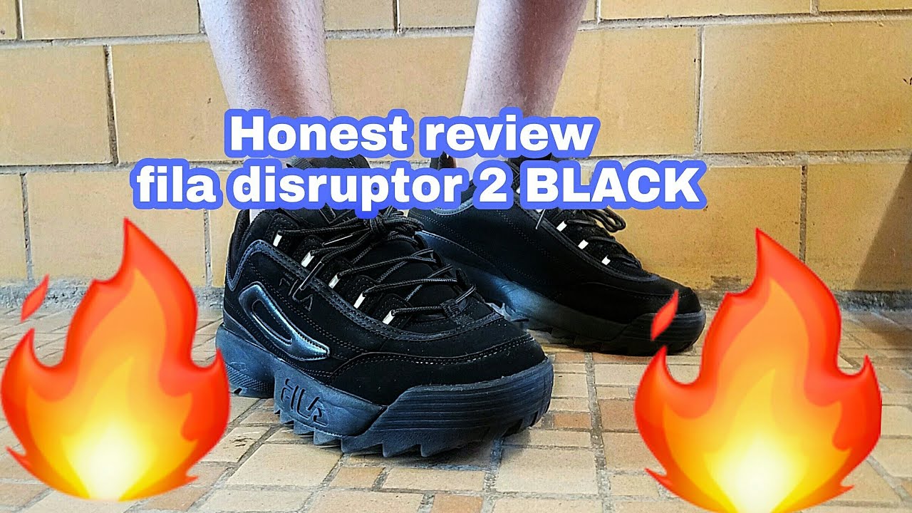 hoofd Blaast op Tegenwerken Fila disruptor 2 BLACK review/ Try on - YouTube