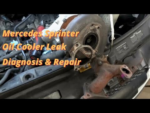 Mercedes Sprinter Engine Oil Cooler Leak - Diagnosis & Repair Part 1 / Turbo Removal on Sprinter Van
