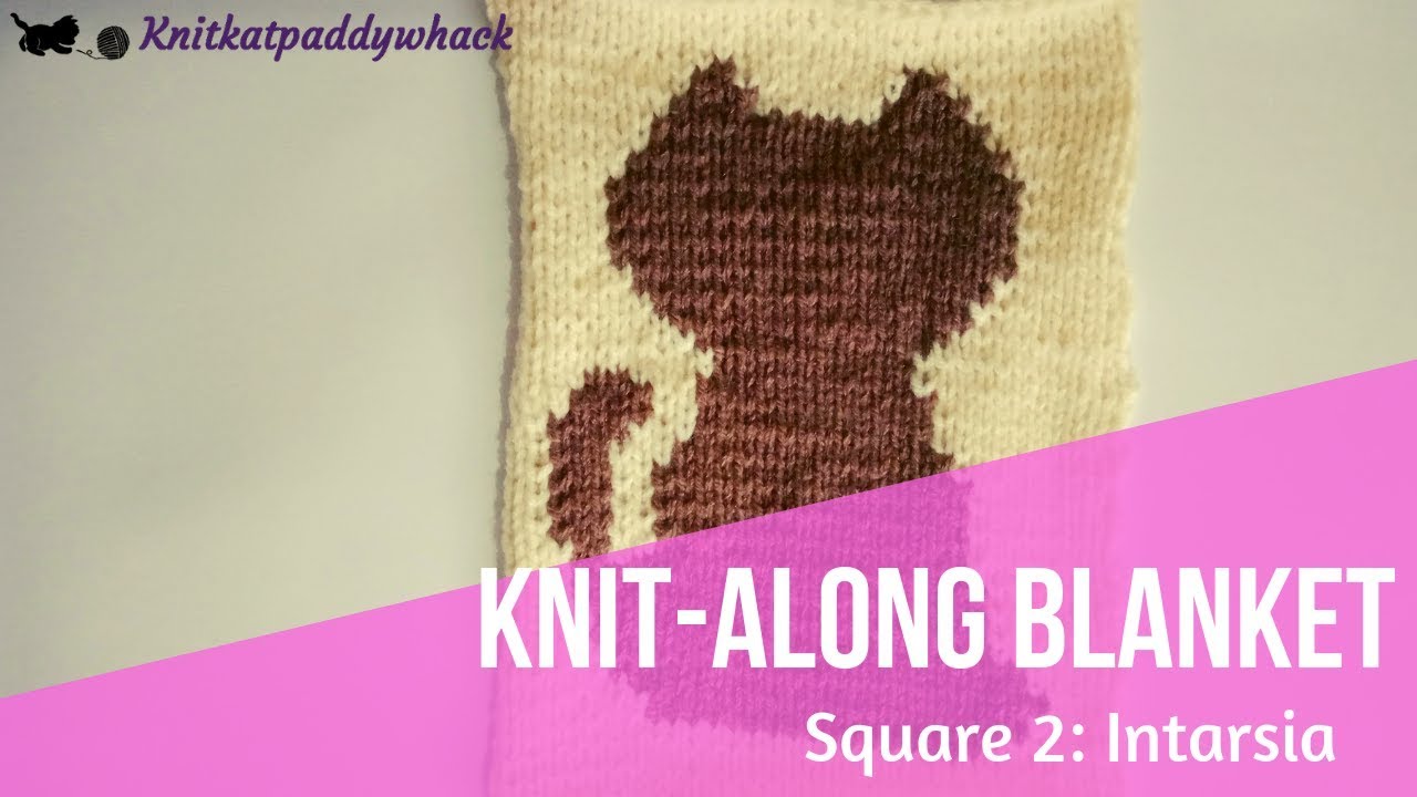 Easy Baby Blanket Knitalong Square 2 Intarsia Cat YouTube