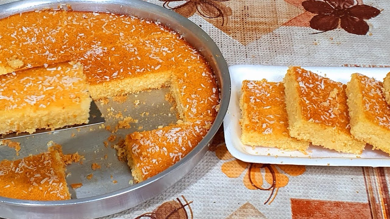 جربتى تعملى بسبوسه اليوسفي 🍊 الخطييره طعم وريحه تووحفه،😋💯💯💯