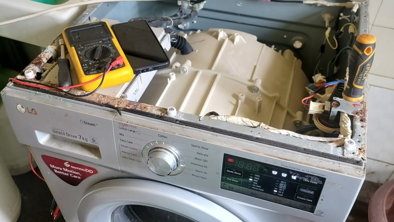 LG washer won't power on after a blackout,fuse and power filter blown