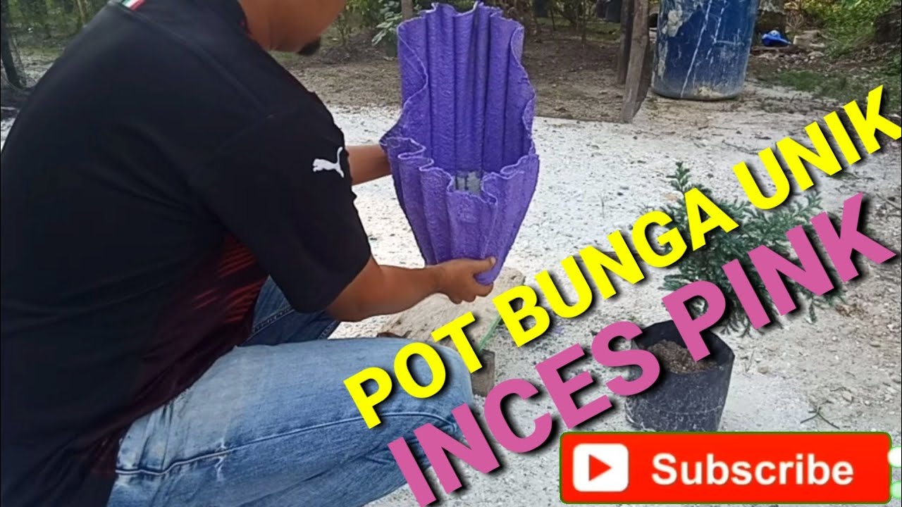 Membuat pot  bunga  dari  handuk  bekas pot  bunga  dari  semen 