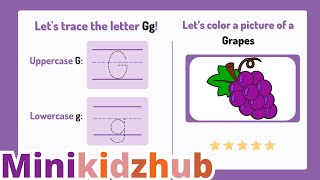 Alphabet 'G' trace, colour & learn - Colouring and Drawing for kids | @minikidzhub #fun #kids #video