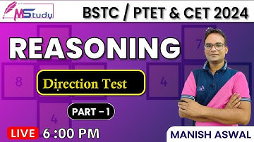 02)Reasoning Class For BSTC , PET and CET Exam |  Direction Test- 1| By Manish Aswal Sir