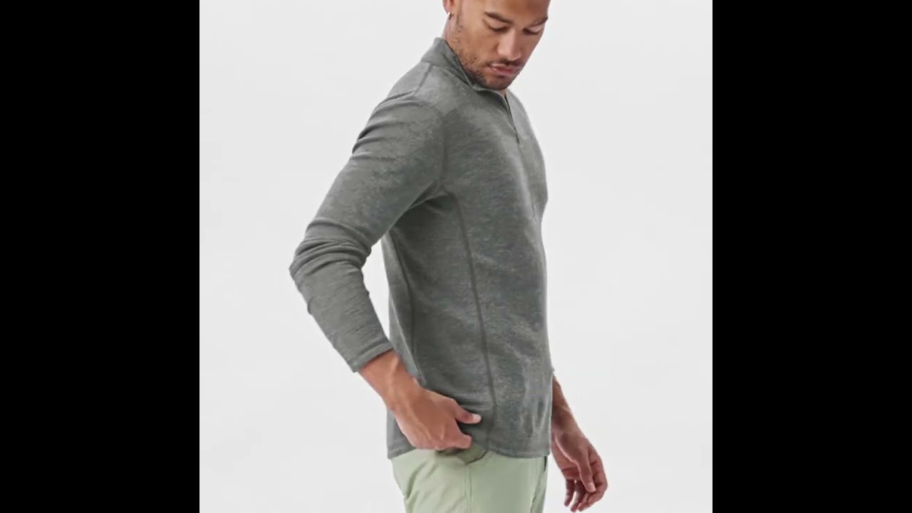 Preview of Arms of Andes 300 Lightweight Alpaca Wool Half-Zip Base Layer Top - Men's Video