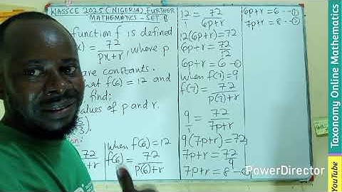 Question 3 | WASSCE 2025 (Nigeria) Further Mathematics | Finding Image of  Function