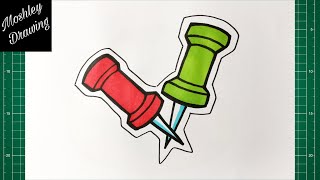 How to Draw a Push Pin Step by Step