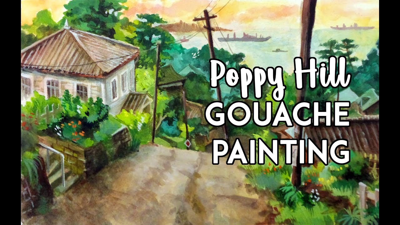 Gouache Painting Process | Poppy Hill Background