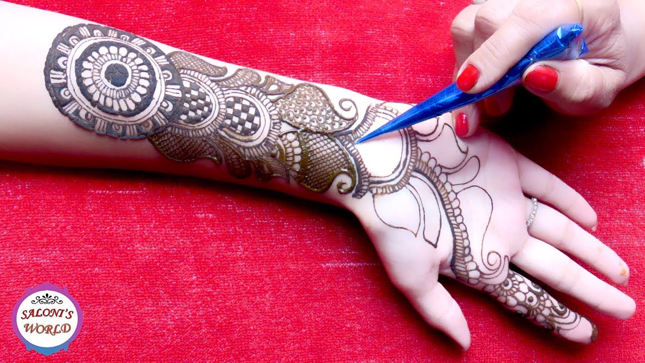 Simple Arabic beautiful mehandi design for back hand checks mehndi sheded  design - video Dailymotion