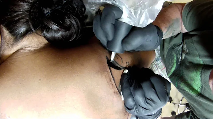 Aaron Beaudette time lapse tattooing a butterfly coverup