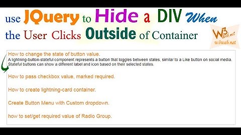 How to close a div container when click outside target uses of event target value with CSS & jQuery
