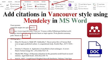 Add Reference in Vancouver Style using Mendeley Desktop in Microsoft Word