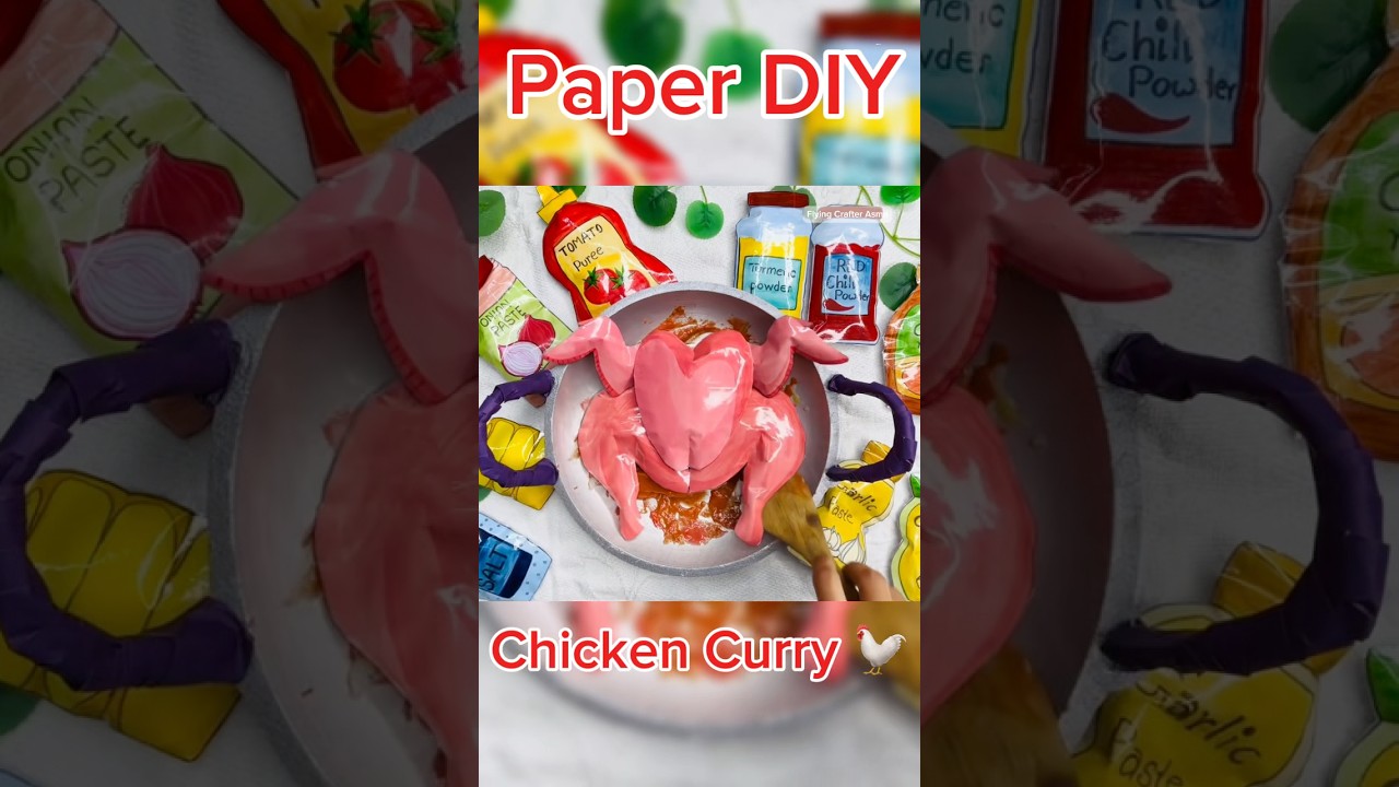 Paper DIY- Chicken curry Cooking 🐔 