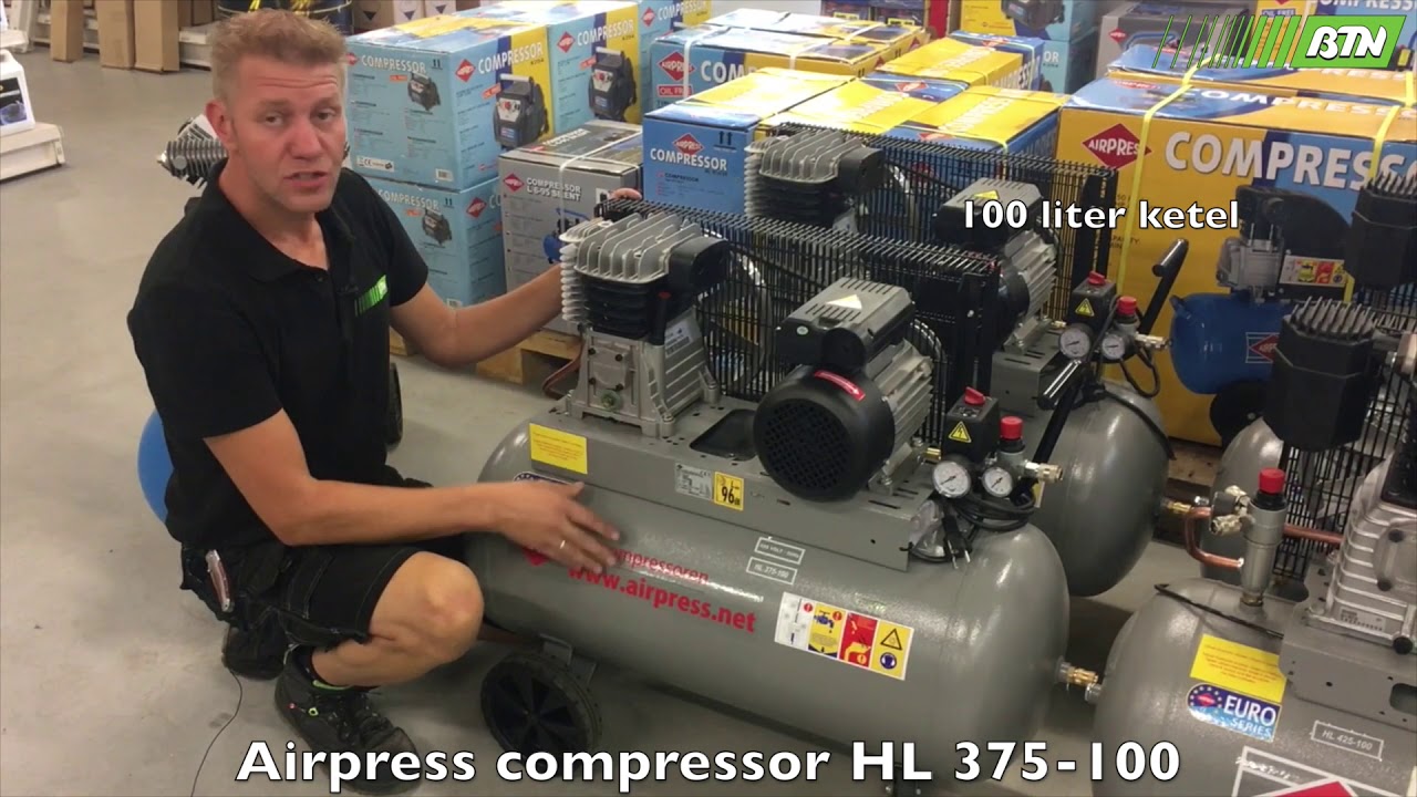 gemeenschap Asser kruipen Airpress compressor HL 375-100 - BTN de Haas (732018) - YouTube