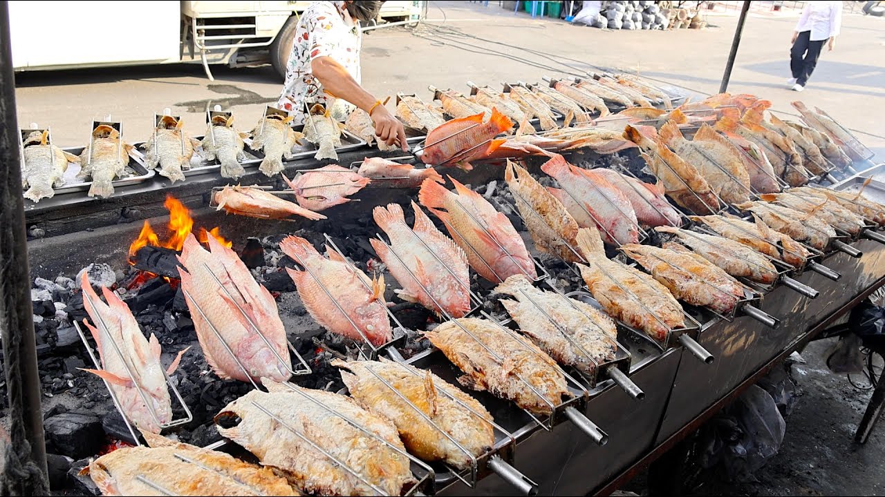 Король рыб! 300 рыб на гриле распродаются каждый день - тайская уличная еда