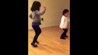Keira and Alexis tap dancing