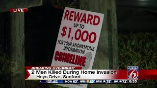 Masked intruder shoots, kills 2 men in Sanford