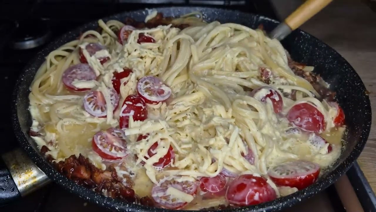 Паста КАРБОНАРА Спагетти Карбонара со сливками и беконом