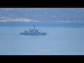 NATO SNMG2 FGS Lübeck entering Chios Strait from Egri Liman Strait.