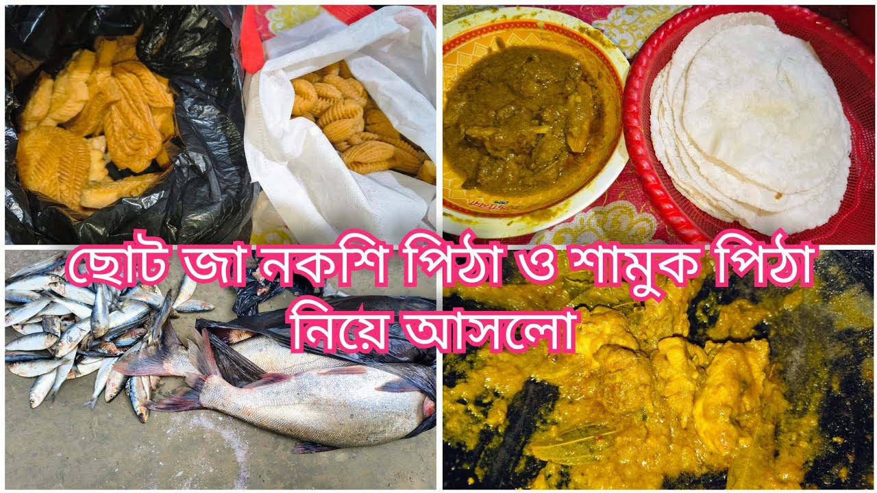 ছোট জা নকশি পিঠা ও শামুক পিঠা নিয়ে আসলো |