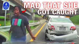 SHE CAN'T BELIEVE HER INSURANCE SCAM DIDN'T WORK | ROAD RAGE | INSTANT KARMA