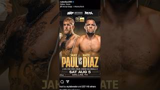 NATE DIAZ VS JAKE PAUL!!! #payperview #natediaz #jakepaul #fight