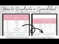 How to Duplicate a Spreadsheet onto the Same Excel Spreadsheet in Google Sheets Copy Excel Tutorial