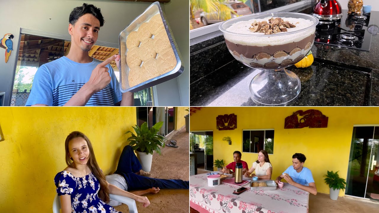 Fiz um bombom na taça + bolachas 🍪!/ Minha irmã e meu cunhado veio nos visitar e meus tios também!