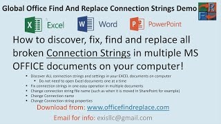 How to find and replace connection strings in Excel, Word in multiple documents (batch)