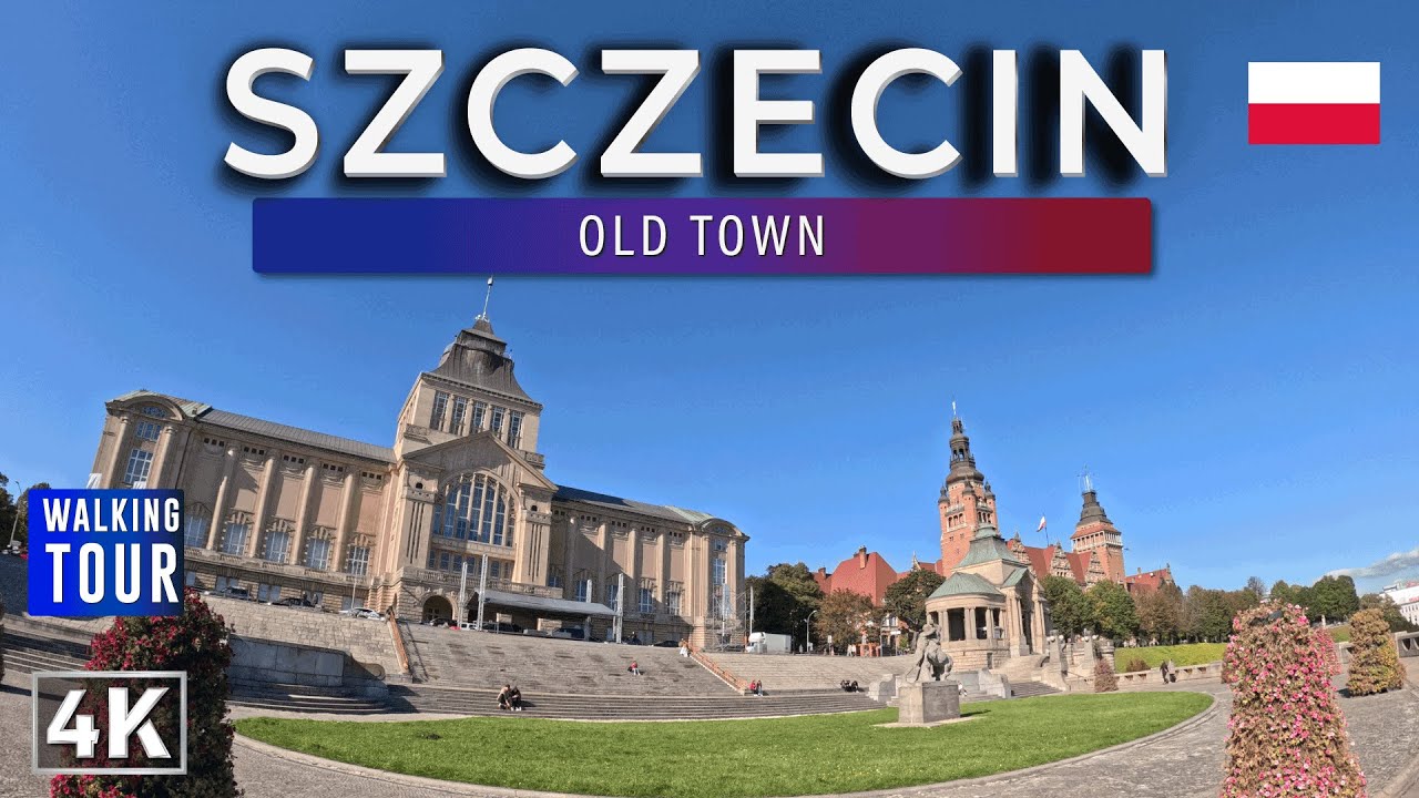 Walking Tour through Szczecin Old Town - Poland 4k